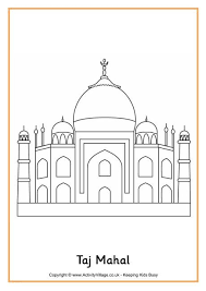 Taj Mahal Colouring Oage Taj Mahal Art Taj Mahal Drawing Coloring Pages