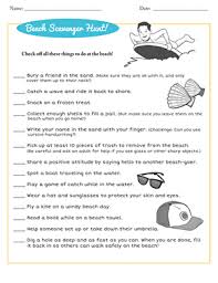 This travel scavenger hunt for tweens and teens is a little harder, which makes it great for adults as well. Beach Scavenger Hunt Worksheet Education Com