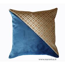 Pottery barn is a proud member of the better cotton initiative click here. Blue Velvet Throw Pillow With Diamond Shaped Gold Base Lampas