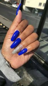 We are ready for different nail designs. 10 Best Blue Coffin Nails Ideas Nails Blue Nails Blue Coffin Nails