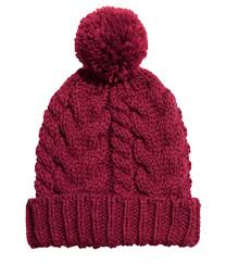 Knit Hat W Pompom H M Us Knitted Hats Red Beanie Hat Cable Knit Hat