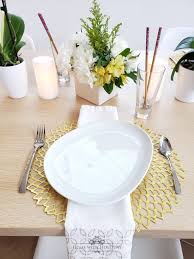 For this step you will place 2 items on the table, one on each side of the dinner plate. Simple Spring Table Setting For A Sushi Dinner Home With Holliday