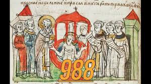 Офіційно, на церковному рівні, вважається, що відбулося це у 988 році, хоча, очевидно, цей процес відбувався не один рік через величезний розмір. Volodimir Velikij Hreshennya Rusi Youtube