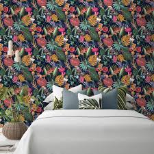 86 top tropical wallpapers hd , carefully selected images for you that start with t letter. Holden Wonderland Tropical Wallpaper Navy Blue Wow035 Quirky Exotic Animals Ebay