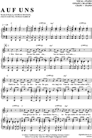 Auf Uns Klavier Gesang Andreas Bourani Pdf Noten Klarinette Noten Noten Saxophon Noten