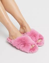 Women Secret Cross Over Fluffy Slippers In Pink Asos Browse the latest trends and view our great selection of women's comfort shoes. women secret cross over fluffy slippers in pink