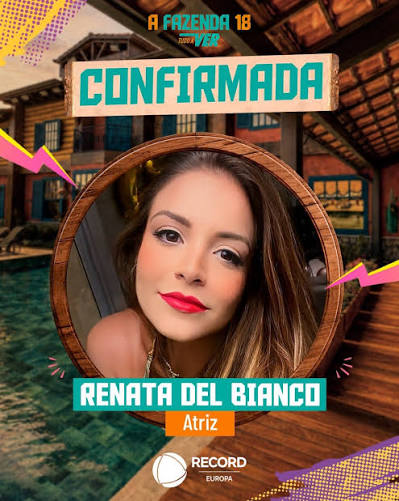 Renata Del Bianco (41 anos) ganhou notoriedade em 'Chiquititas'. A atriz é  licenciada em Medicina Veterinária, trabalhou em 'A Praça É Nossa',  apresentou o podcast 'Tudo Tudo Pod' e abriu conta numa