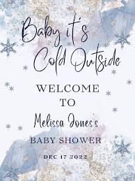 Buy Editable Baby It's Cold Outside, Winter Baby Shower Welcome Sign, Blue  and Silver, Welcome to Sign, Printable Instant Download Online in India