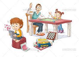 Compartir juegos de mesa en familia es una oportunidad maravillosa de pasar tiempo con nuestros seres queridos. Familia Confinada Jugando Juegos De Mesa Ilustraciones De Cuentos Infantiles Dibustock Expertos En Ilustracion