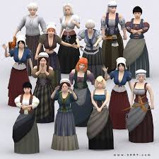 Peasant Females Kit Sponsored 3d Females Peasant Kit Humanoids Medieval Girl Model Peasant