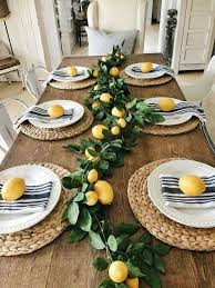 Maybe you would like to learn more about one of these? Oddly Cute For A Summer Table Setting Orrr Perhaps A Lemon Kitchen Theme Farmhouse Dining Room Dining Room Table Decor Farmhouse Dining