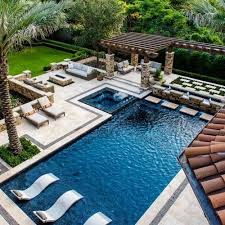 This Is The Inspiration For Our Future Pool Upgrade I Especially Love The Two Tone Deckin Indoor Pool Design Swimming Pool Landscaping Swimming Pools Backyard