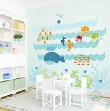 Kids Wall Decal Under The Sea Extra Large Nursery Artwork Wall Sticker For Baby Room Play Room Deca Baby Room Wall Stickers Kids Wall Decals Baby Playroom