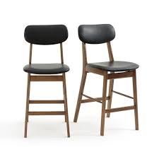 Lot De 2 Chaises De Bar Mi Hauteur Watford La Redoute Interieurs Noyer Noir La Redoute In 2020 Barstoel Stoelen Interieur