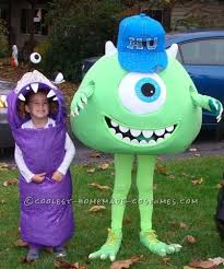 Grab your cricut machine and make one in no time! Cool Homemade Mike Wazowski Costume With Little Sister Boo