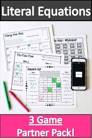 This Set Of Three Literal Equations Activities Will Have Your Students Solving Equations For A Literal Equations Middle School Math Resources Algebra Resources