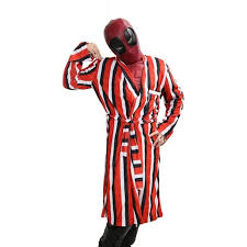 Deadpool Striped Bathrobe Movie Cosplay Costume Xcoser International Costume Ltd Deadpool weapon x and deadwish costumes mod. deadpool striped bathrobe movie cosplay costume