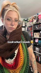 These SLAYED!🖤💅Pattern: Wild Oleander Hooded Scarf by Us  @wickedlyhandmade with stitch mod (video available in our help group