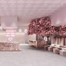 A Imagem Pode Conter Area Interna Hair Salon Interior Nail Salon Interior Design Nail Salon Interior