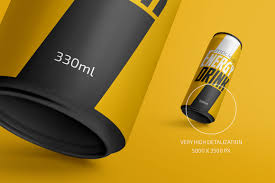 Free for individual and commercial use. 330ml Energy Drink Can Mockup Set In Packaging Mockups On Yellow Images Creative Store