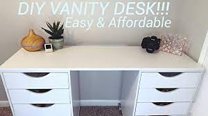 Computer desks for your home office. Diy Vanity Desk Easy Affordable Youtube