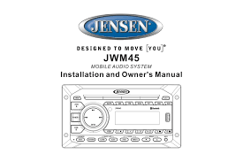Jensen phase linear uv10 manual. Jensen Jwm45 Installation And Owner S Manual Pdf Download Manualslib