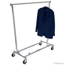 Collapsible salesman rolling racks and collapsible clothing racks are a great solution for temporarily overstocked items. Garment Rack 1 Square Tube Salesman Rack Rolling Rack Racks Palay Display