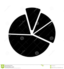 Pie Chart Diagram Vector Icon Black And White Graphic