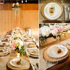 Wood Chargers Tablescape Guest Tables Wedding Decor Wedding Centerpieces Cullen Creations Rentals Wedding Decorations Fun Wedding Photography Yard Wedding