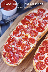 Easy French Bread Pizza Half Scratched Recipe French Bread Pizza Pizza Bread Recipe Pizza Bread