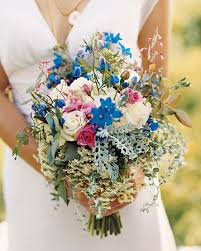 Shop matching bridal bouquets, corsages, boutonnieres & blue wedding decorations. Blue Wedding Bouquets Martha Stewart