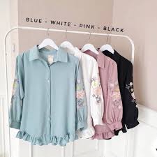 5xl 124cm 4xl 120cm 3xl 116cm 2xl 112cm xl 108cm l 104cm m 100cm s 96cm edition type: Df Floria Blouse Embroidery Moscrepe Shopee Singapore