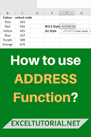 How To Use Address Function In 2020 Excel Tutorials Microsoft Excel Tutorial Excel Shortcuts