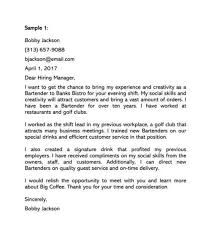 This is the perfect way to express how your specific skills are relevant to the open position. Bartender Cover Letter Samples Writing Guide Word Pdf