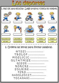 Vocabulario y palabras en ingles con ejercicios y pronunciación fonética. Ejercicio De Los Deportes