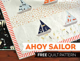 Free free baby quilt patterns using charm packs tags 40 free collection quilt coloring pages lovely 47 best free quilt templates printable photo. Free Ahoy Sailor Quilt Pattern Suzy Quilts