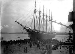 Wyoming The Largest Wooden Sailing Vessel Ever Built In The U S Was Launched At Percy Small Shipyard Now The Camp Sailing Ships Boat River Fishing Boat