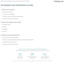 South america this category is for questions and answers related to brazil, as asked by users of funtrivia.com. Sea Animals Quiz Worksheet For Kids Study Com