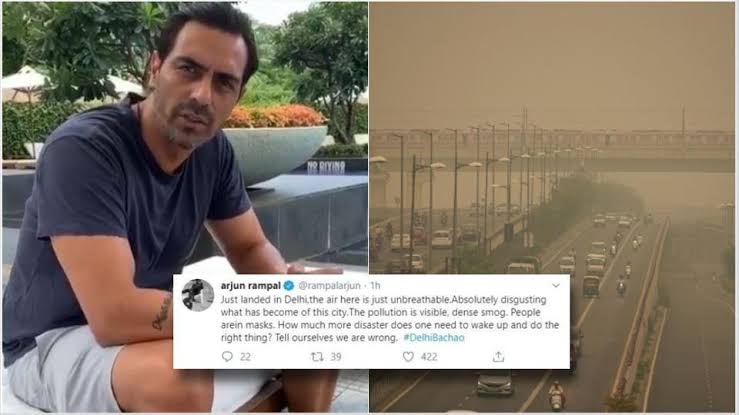 Image result for arjun rampal talk delhi air pollution"