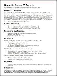 Professional assistant general manager resume examples & samples. Domestic Worker Cv Sample Myperfectcv Cv Template Resume Job Resume Samples