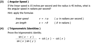 Thus, we can plug theta = s / r into our first angular velocity formula. 3 Angular Speed If The Linear Speed Is 15 Inches Chegg Com
