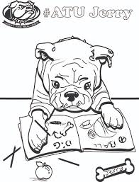 The pdf prints best on standard 8.5 x 11 paper. Jerry The Bulldog Coloring Pages Available For Download Arkansas Tech University