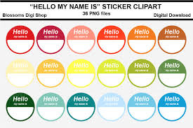 Over 21261 hello my name is sticker png images are found on vippng. Hello My Name Is Sticker Clipart 36 Files Multi Colours By Blossoms Digi Shop Thehungryjpeg Com
