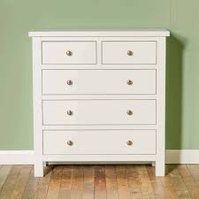 Cornish White 2 Over 3 Chest Of Drawers Solid Wood Roseland Furniture
