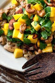 Black Pepper Chicken Thighs With Mango Rum And Cashews Recipe Recipe Chicken Stuffed Peppers Stuffed Peppers Cashew Recipes