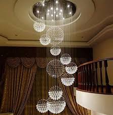 Engraved brass galleries lightly antiqued in french gold with chrome reflectors breathtaking beauty in a simply shaped flush mount, 8 light fixture. Modern Raindrop Crystal Chandelier Large Spiral Sphere Flush Ceiling Mount Light Fixture W 39 4 X H 118 Kavarli