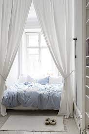 Classic panel curtains make a room look more spacious when you mount the curtain rod close to the ceiling instead of at the window frame. 35 Spectacular Bedroom Curtain Ideas The Sleep Judge