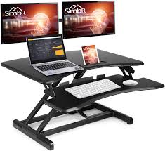 A lot of people suggested to work in a standing position rather than sitting on a chair for hours. Amazon Com Simbr Standing Desk Converter 30 2 Inch Computer Desk For Home Office Sit To Stand Desk Height Adjustable Gas Spring Desk Riser Stand Up Desk Workstation With Keyboard Tray Office Products