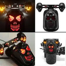 Skull Motorcycle Tail Brake Stop Light 2 Led Turn Signal Lamp For Harley Honda Ebay