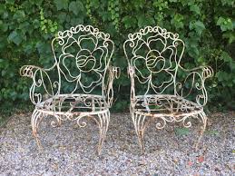 1940s Whimsical Wrought Iron Garden Chairs Set Of 6 Garden Chairs Wrought Iron Chairs Floral Chair